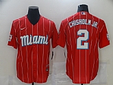 Marlins 2 Jazz Chisholm Jr. Red 2021 City Connect Cool Base Jersey,baseball caps,new era cap wholesale,wholesale hats